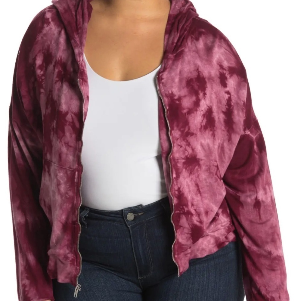 BAEA | NWT Tie Dye Plum Zip Jacket Size small